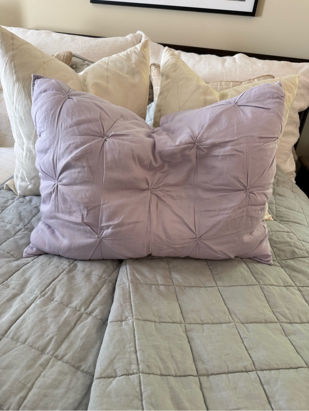 Pottery Barn Kids Lavender Pintuck Decorative standards sham